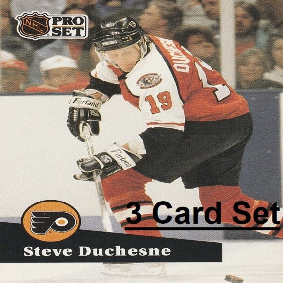 Steve Duchesne Philadelphia Flyers NHL Hockey Card Collection - 3 Card Set - Picture 1 of 4